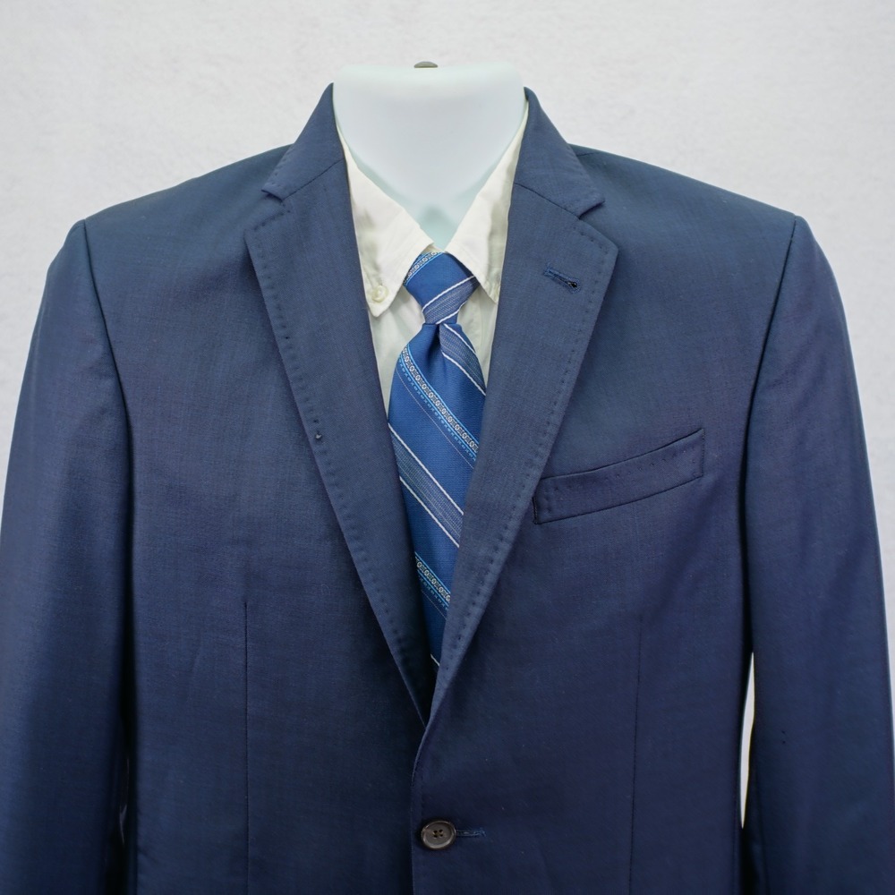 DAMAGED Ted Baker London‎ Endurance Blue Wool Jones Ct Blazer 36S Tagged 36R